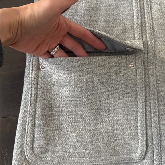 J. Crew Wool Fur Trim Pea Coat 2 Pristine Condition Stadium Cloth Nello Gori - Picture 3 of 10